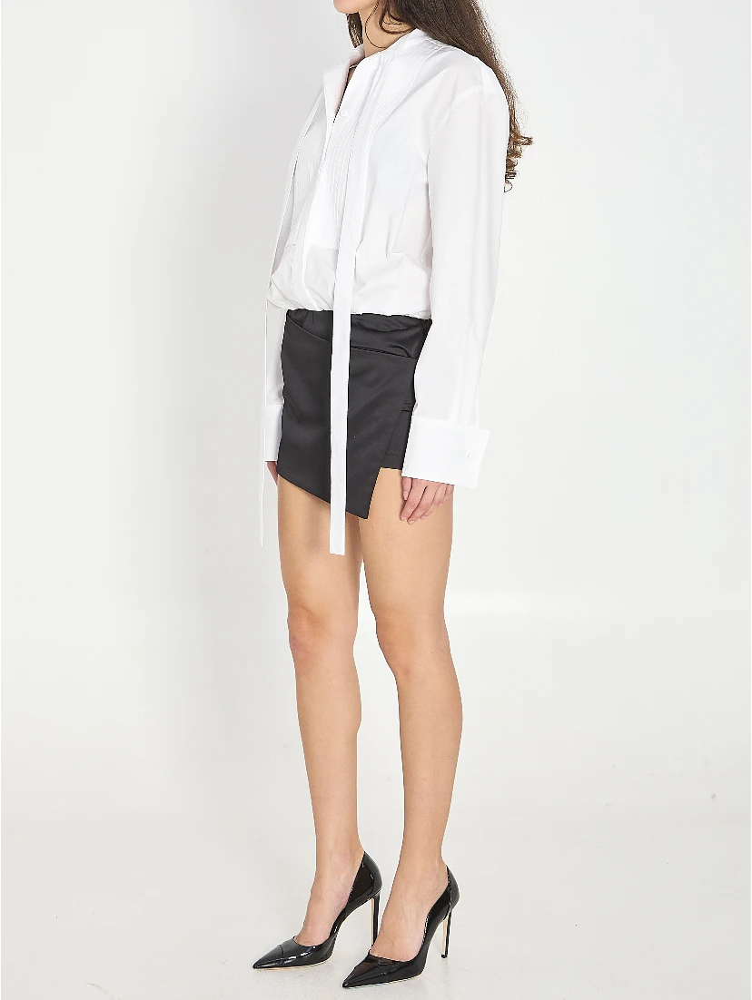 White and black mini dress