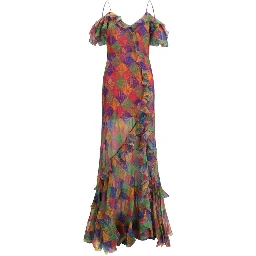 Multicolor Silk Casual Dress