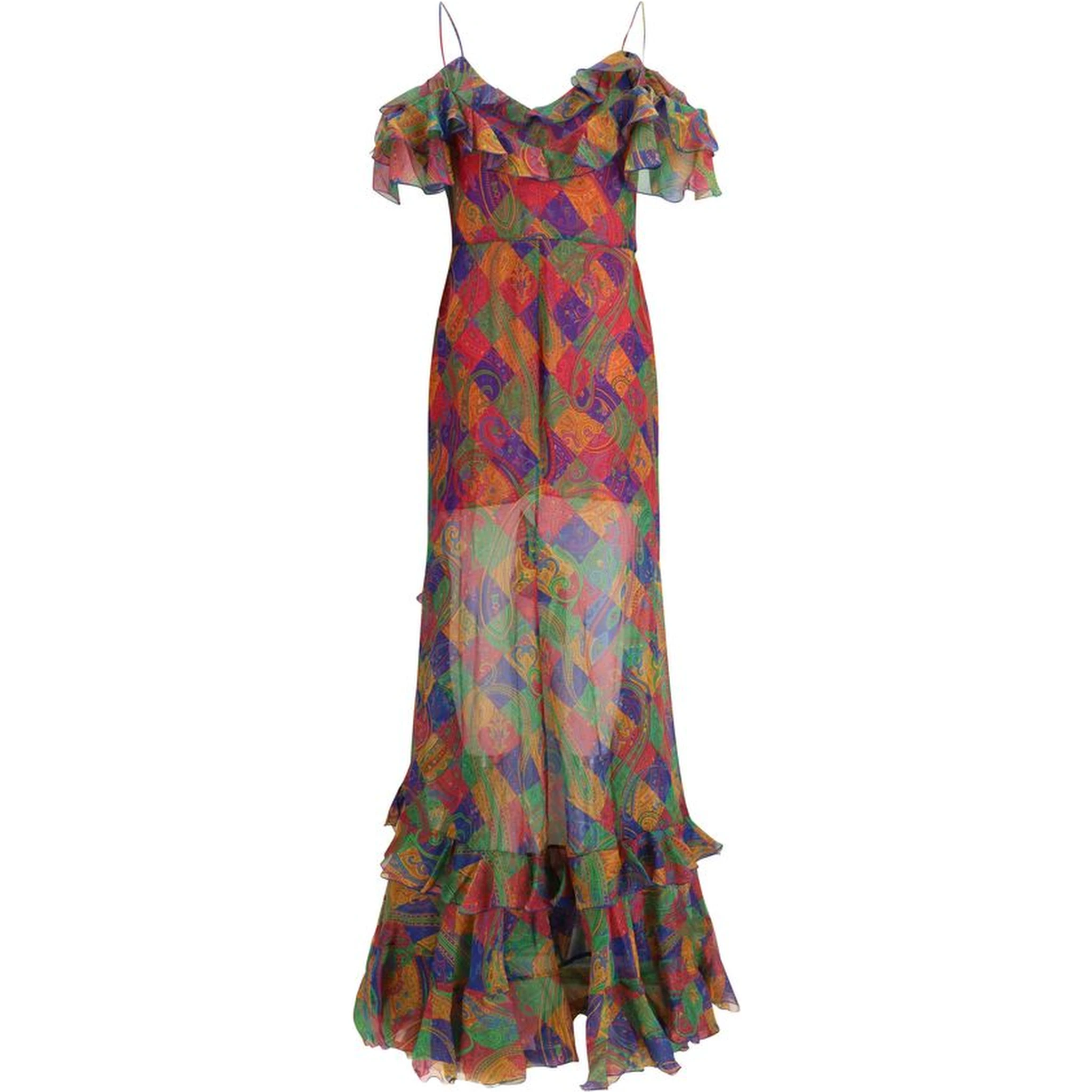 Multicolor Silk Casual Dress