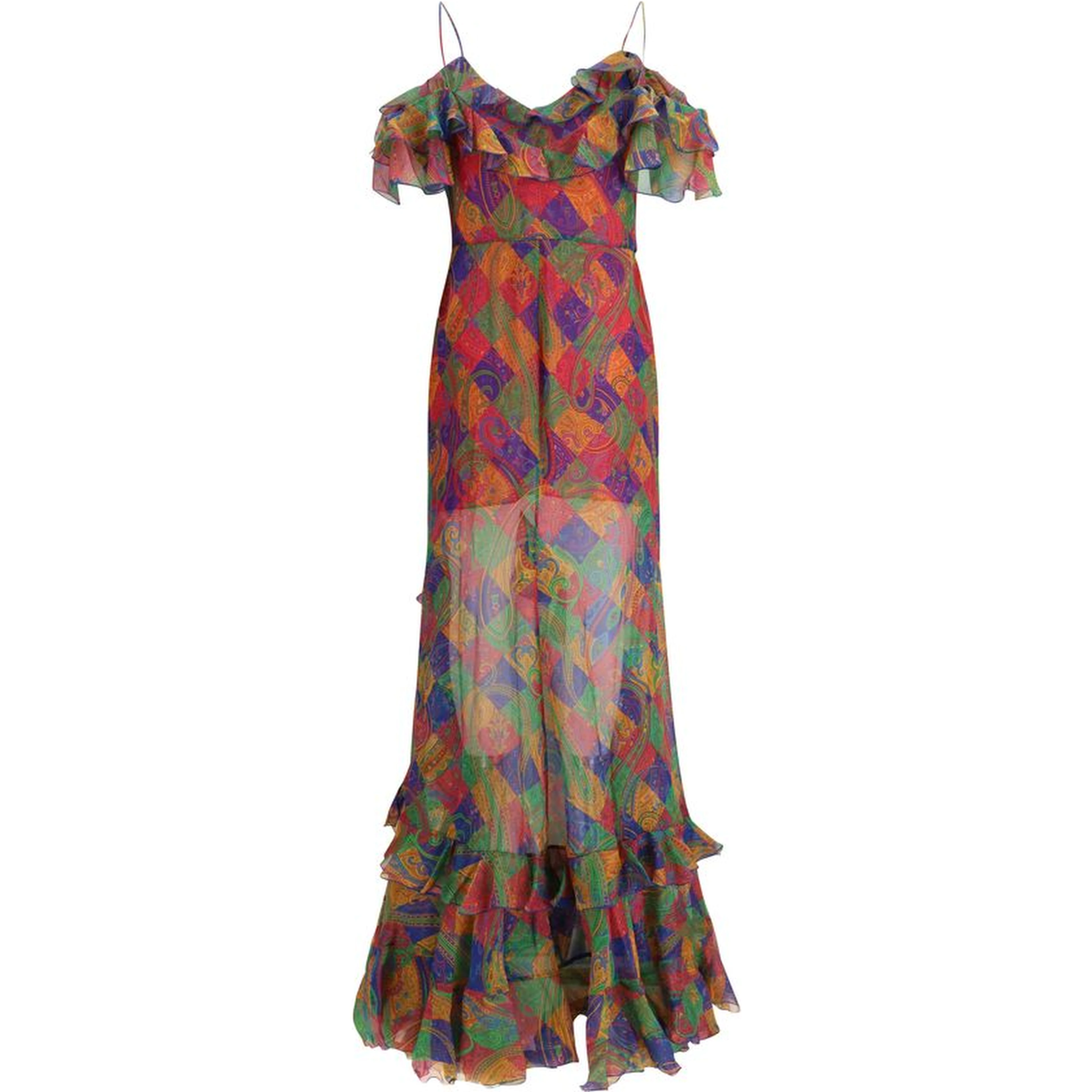 Multicolor Silk Casual Dress