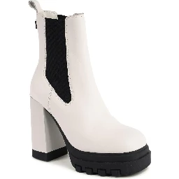White Leather Ankle Boots
