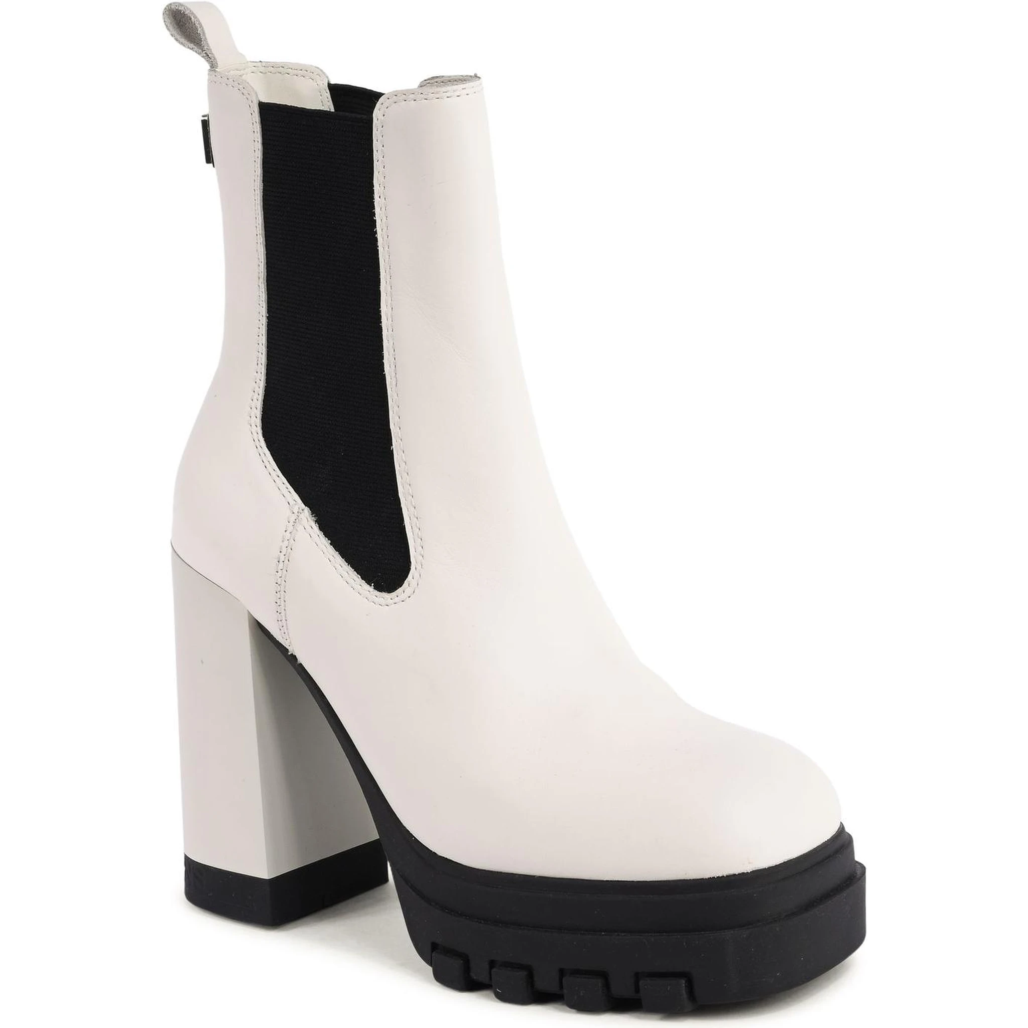 White Leather Ankle Boots