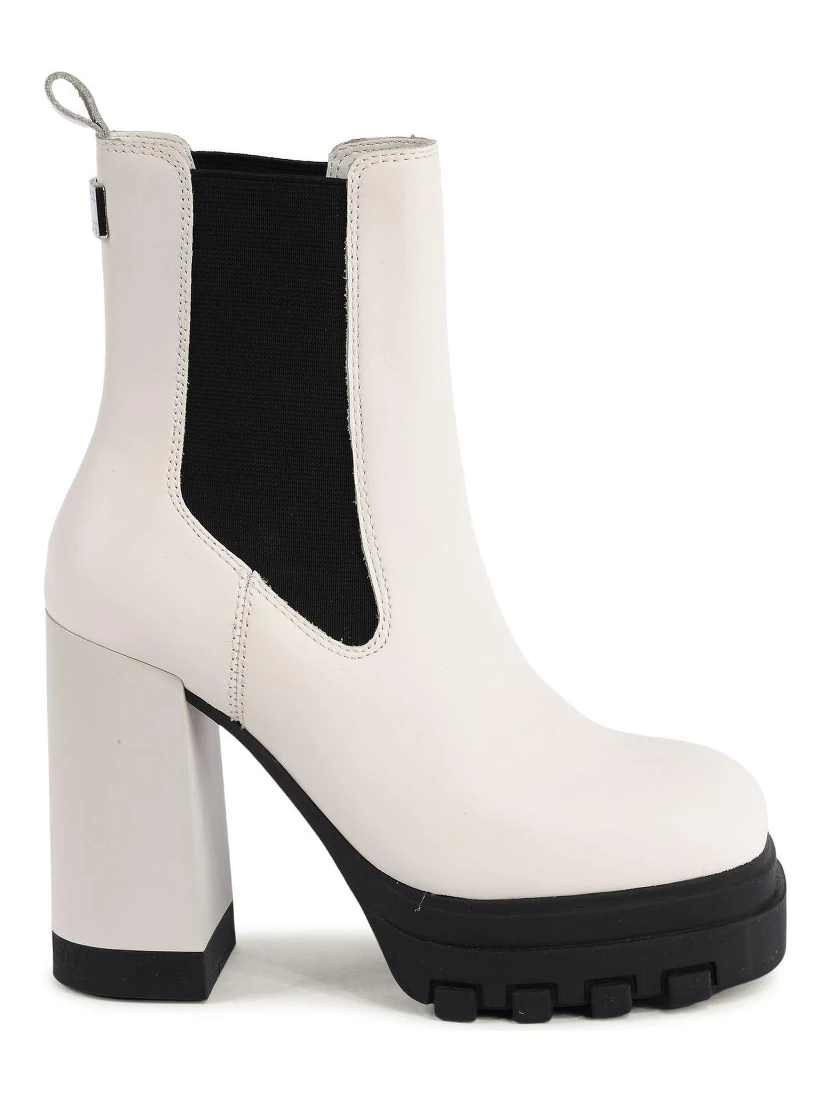 White Leather Ankle Boots