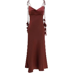 Bordeaux Polyester Casual Dress