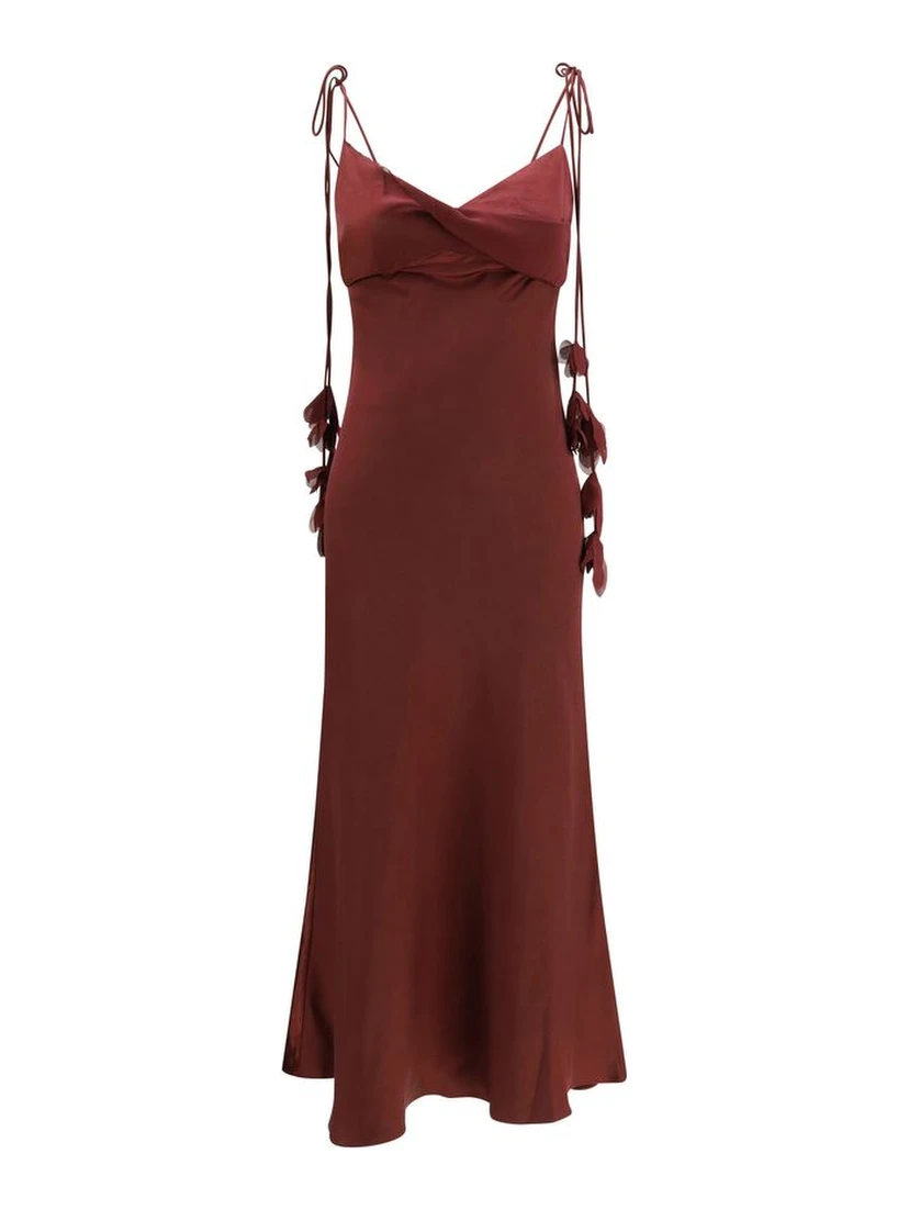 Bordeaux Polyester Casual Dress