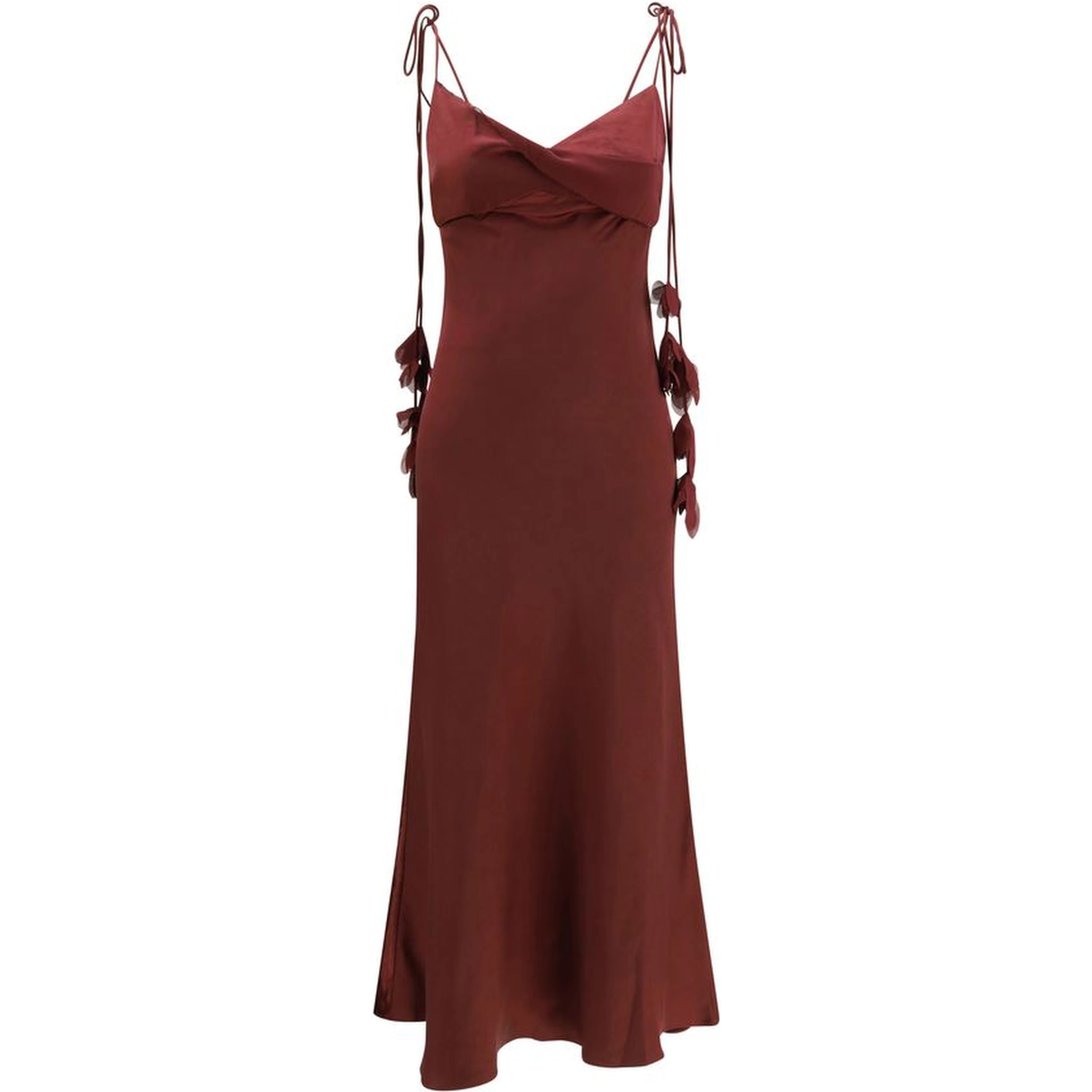 Bordeaux Polyester Casual Dress