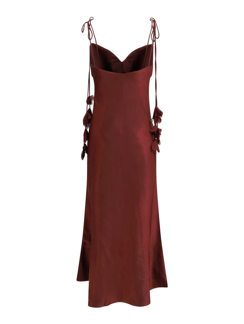 Bordeaux Polyester Casual Dress