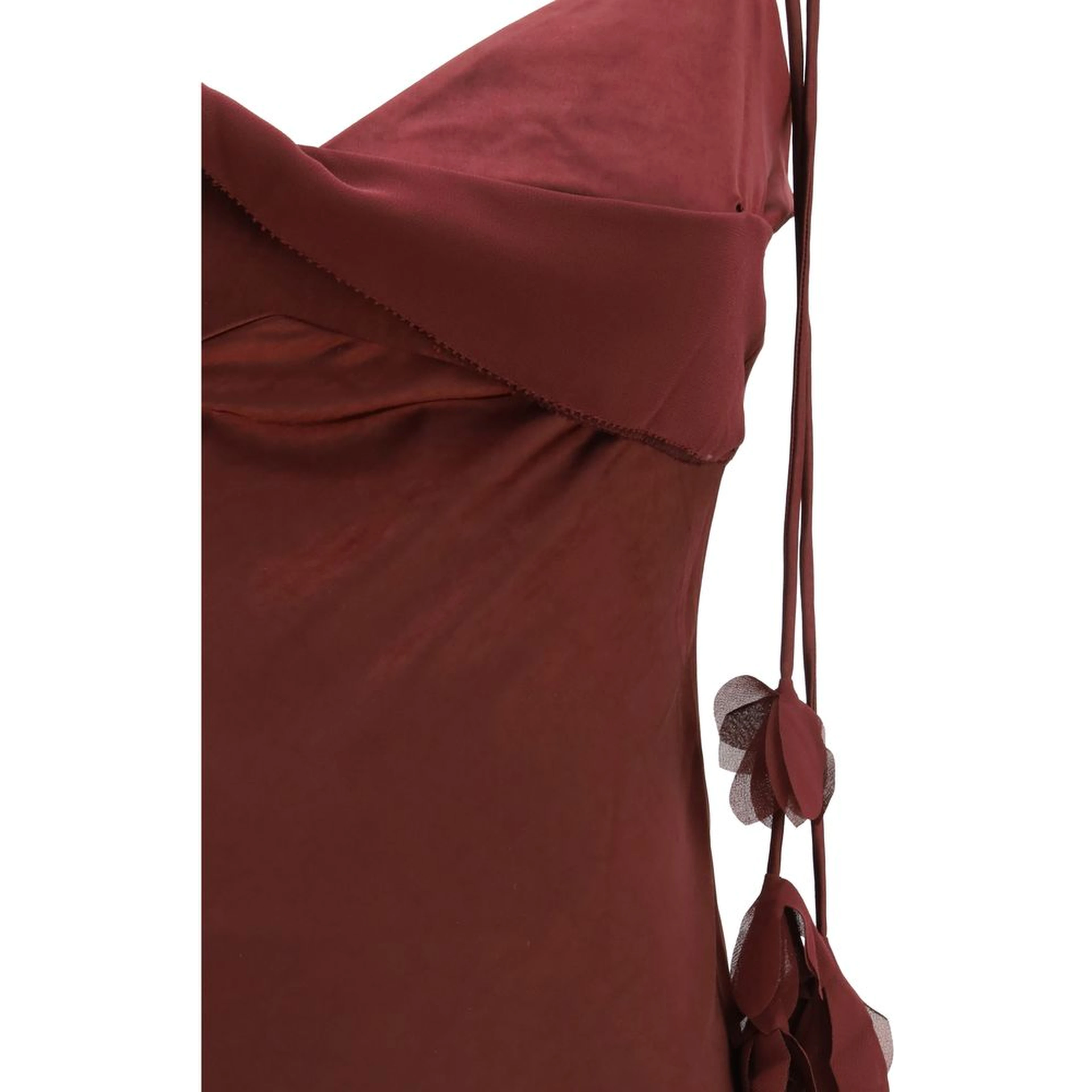 Bordeaux Polyester Casual Dress