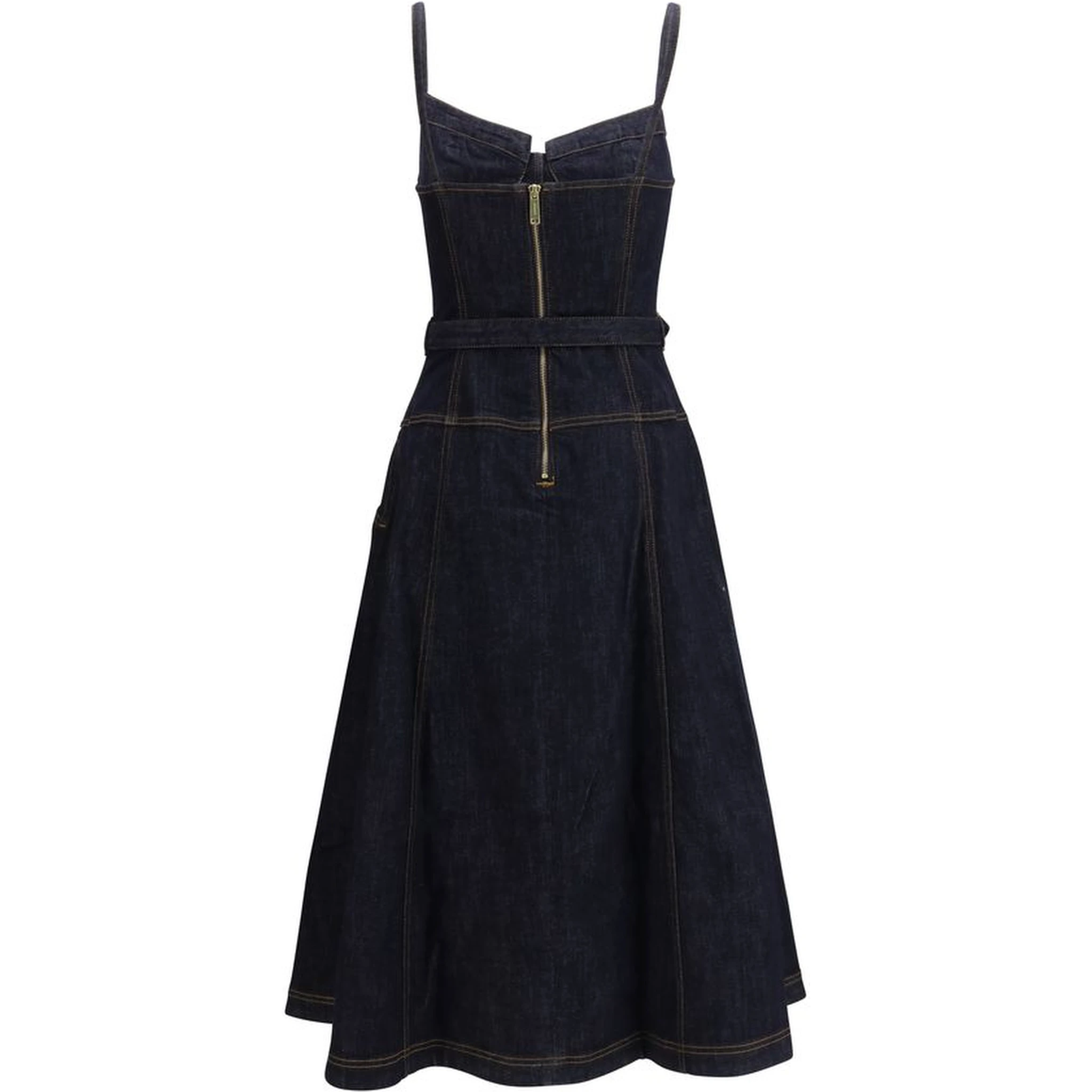 Blue Cotton Casual Dress