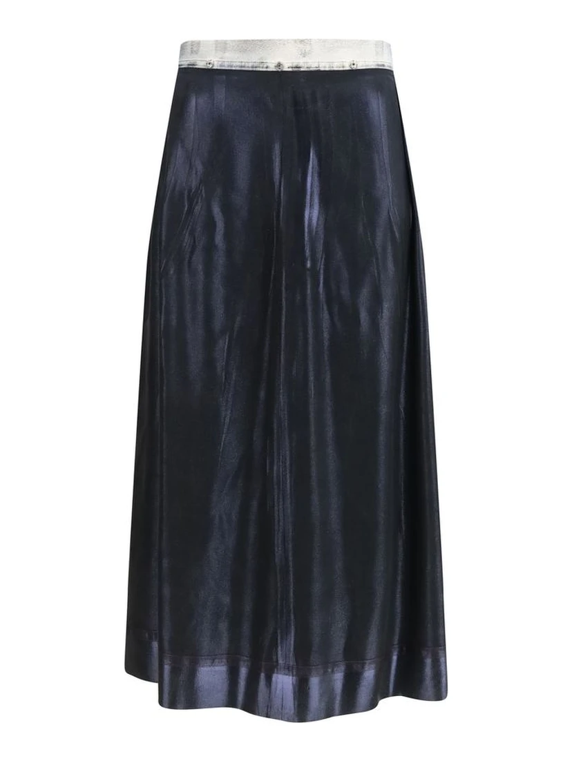 Blue Acetate Midi Skirt