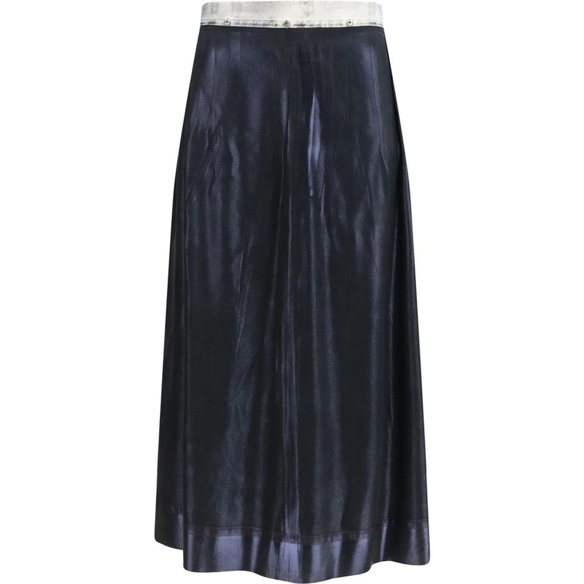 Blue Acetate Midi Skirt