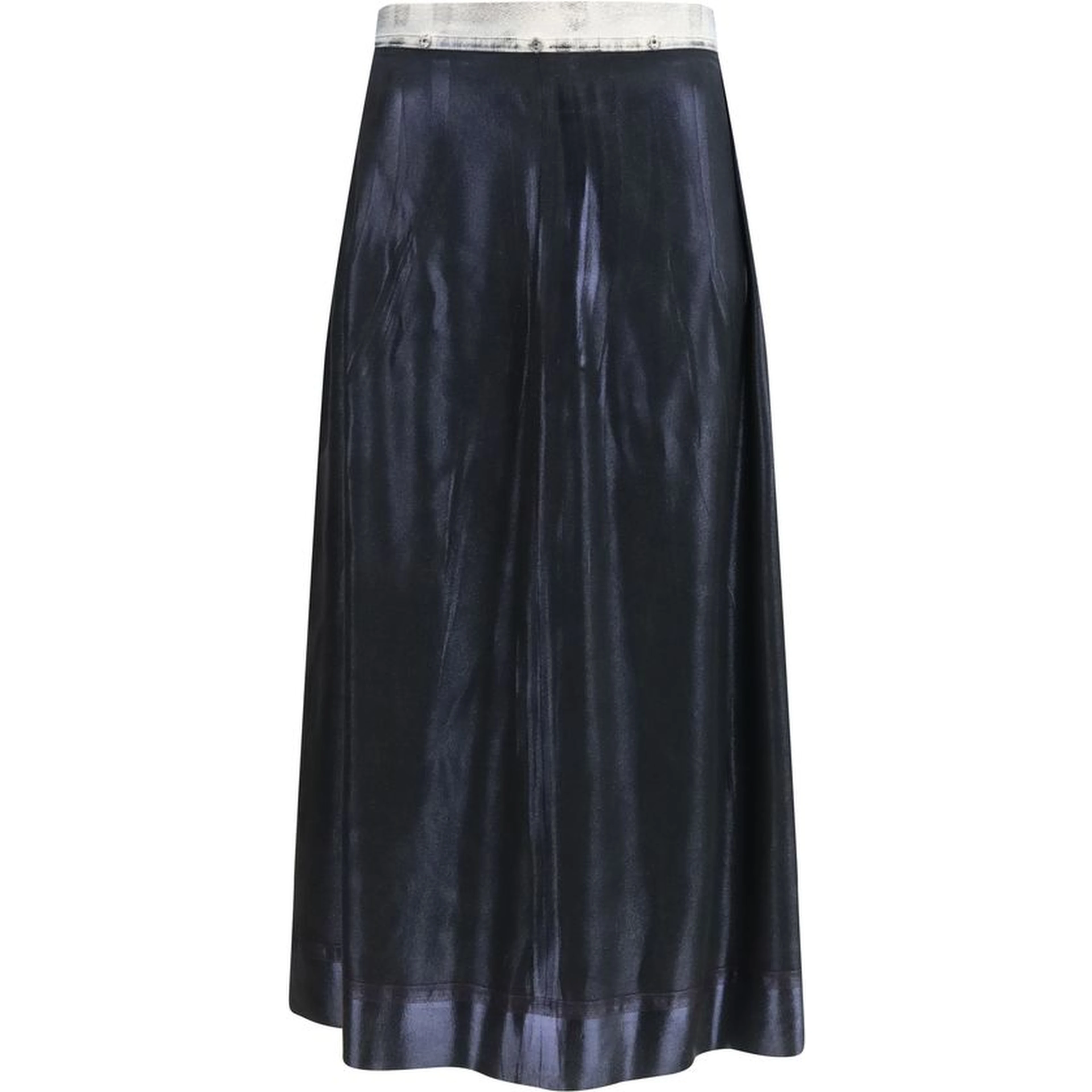 Blue Acetate Midi Skirt