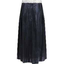 Blue Acetate Midi Skirt