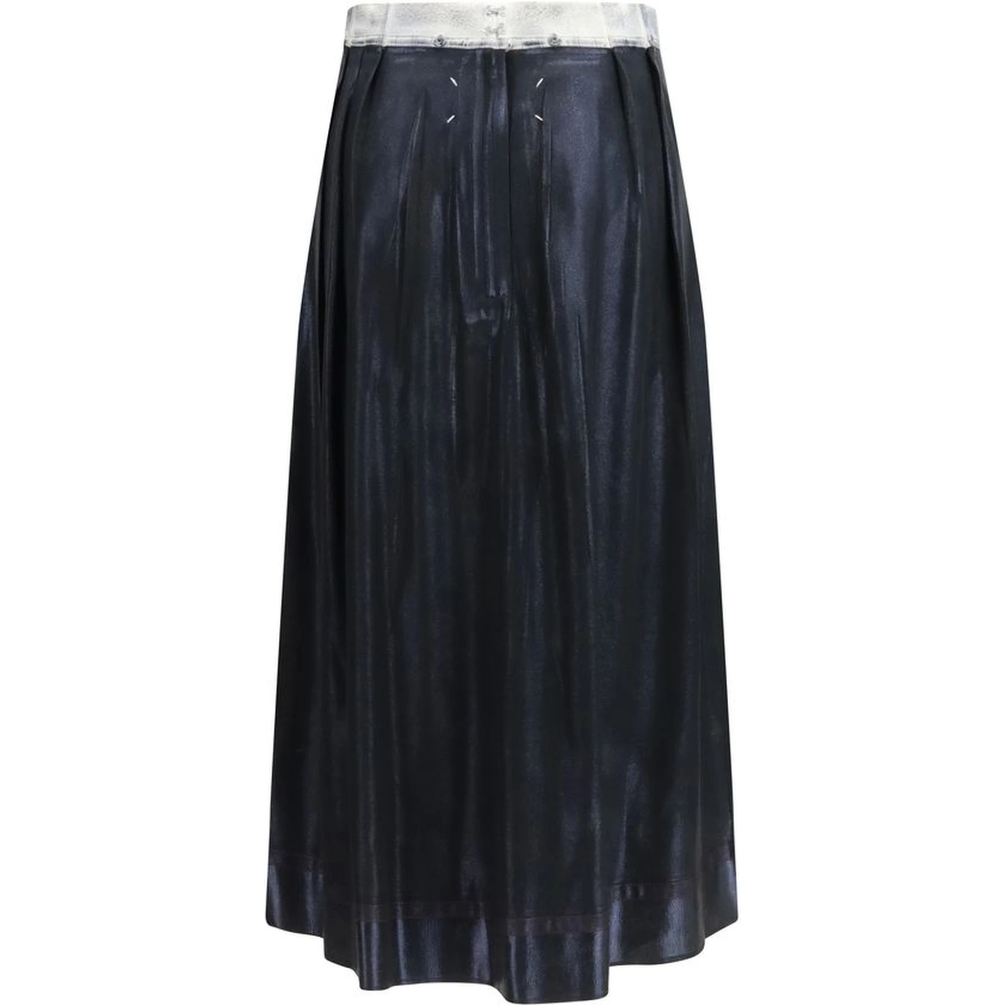 Blue Acetate Midi Skirt