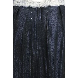 Blue Acetate Midi Skirt