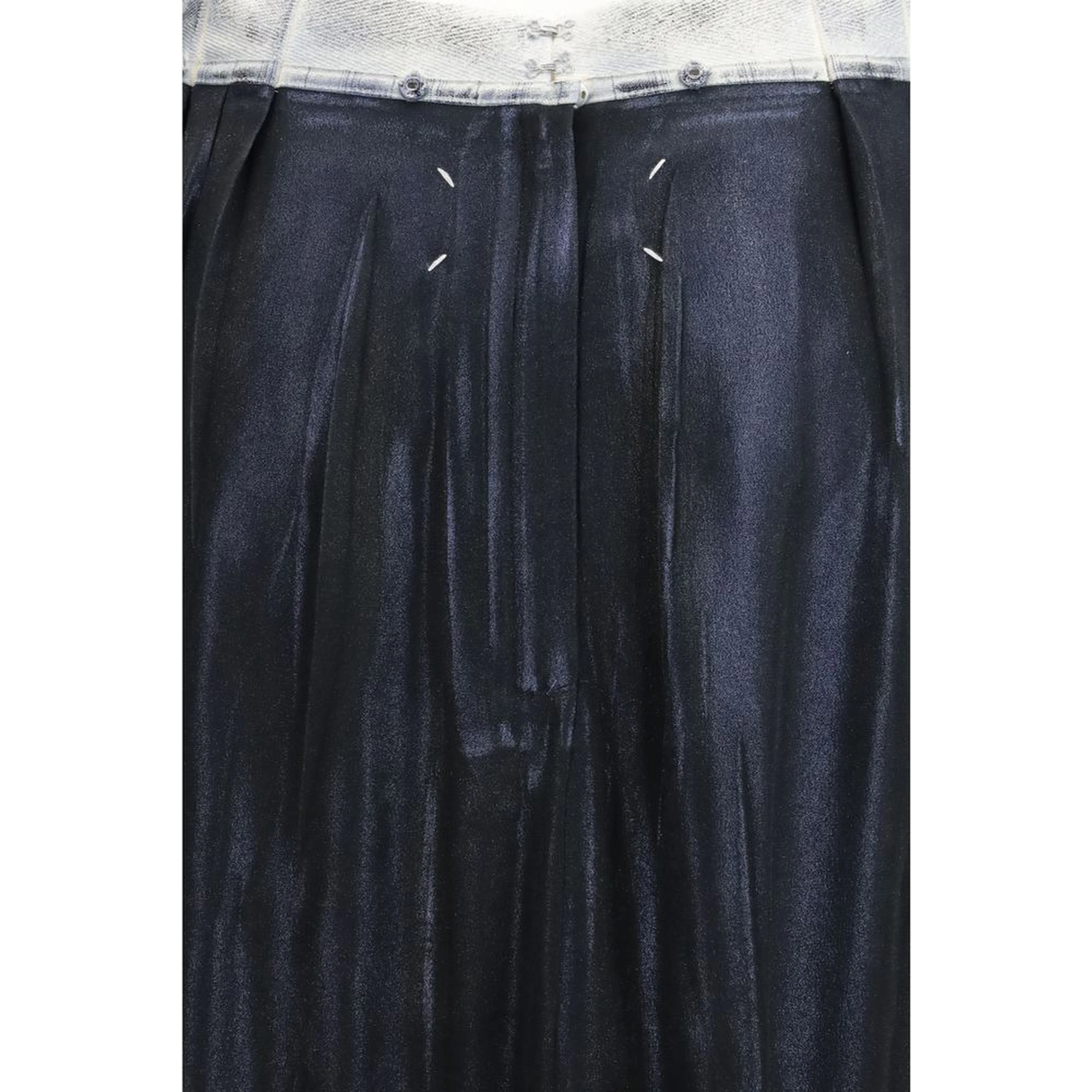 Blue Acetate Midi Skirt
