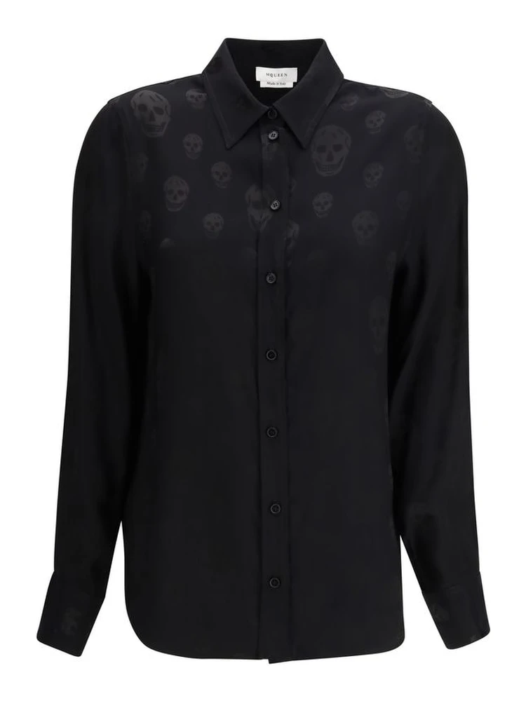 Black Viscose Pattern Shirt