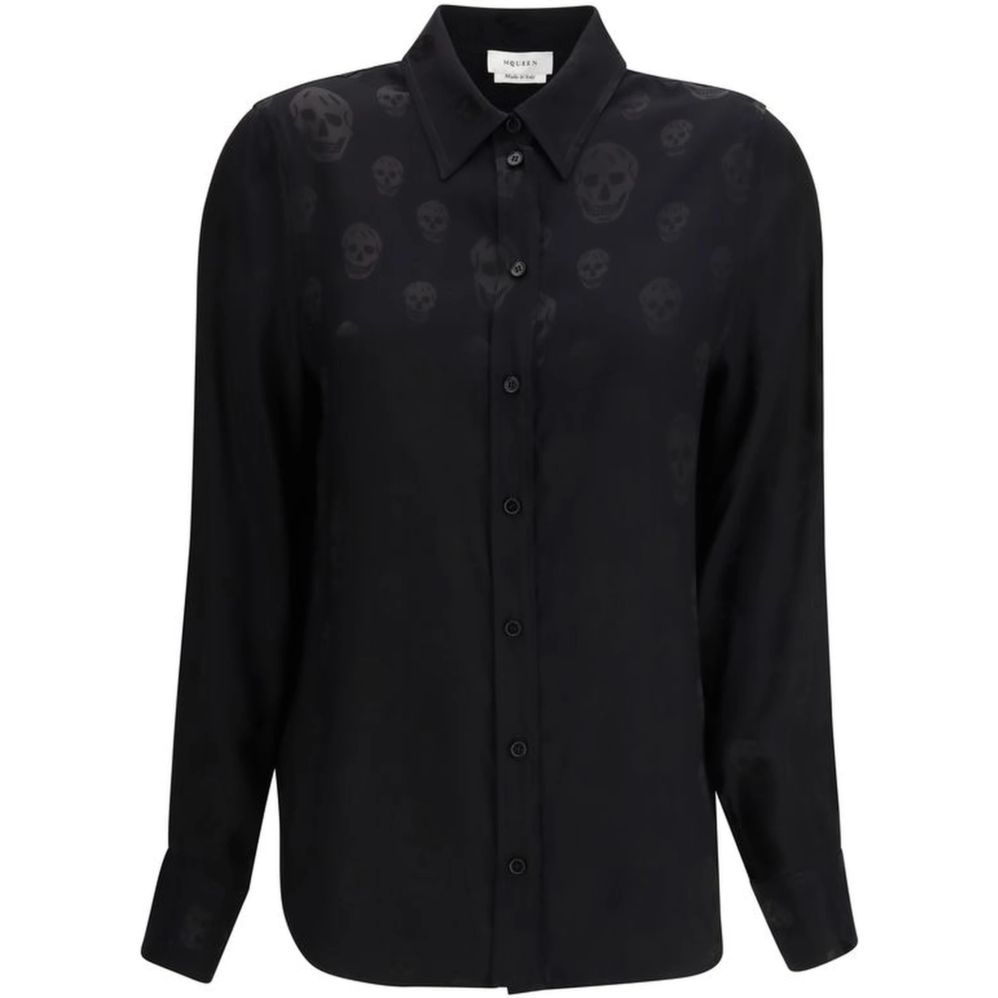 Black Viscose Pattern Shirt