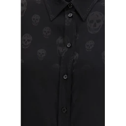 Black Viscose Pattern Shirt