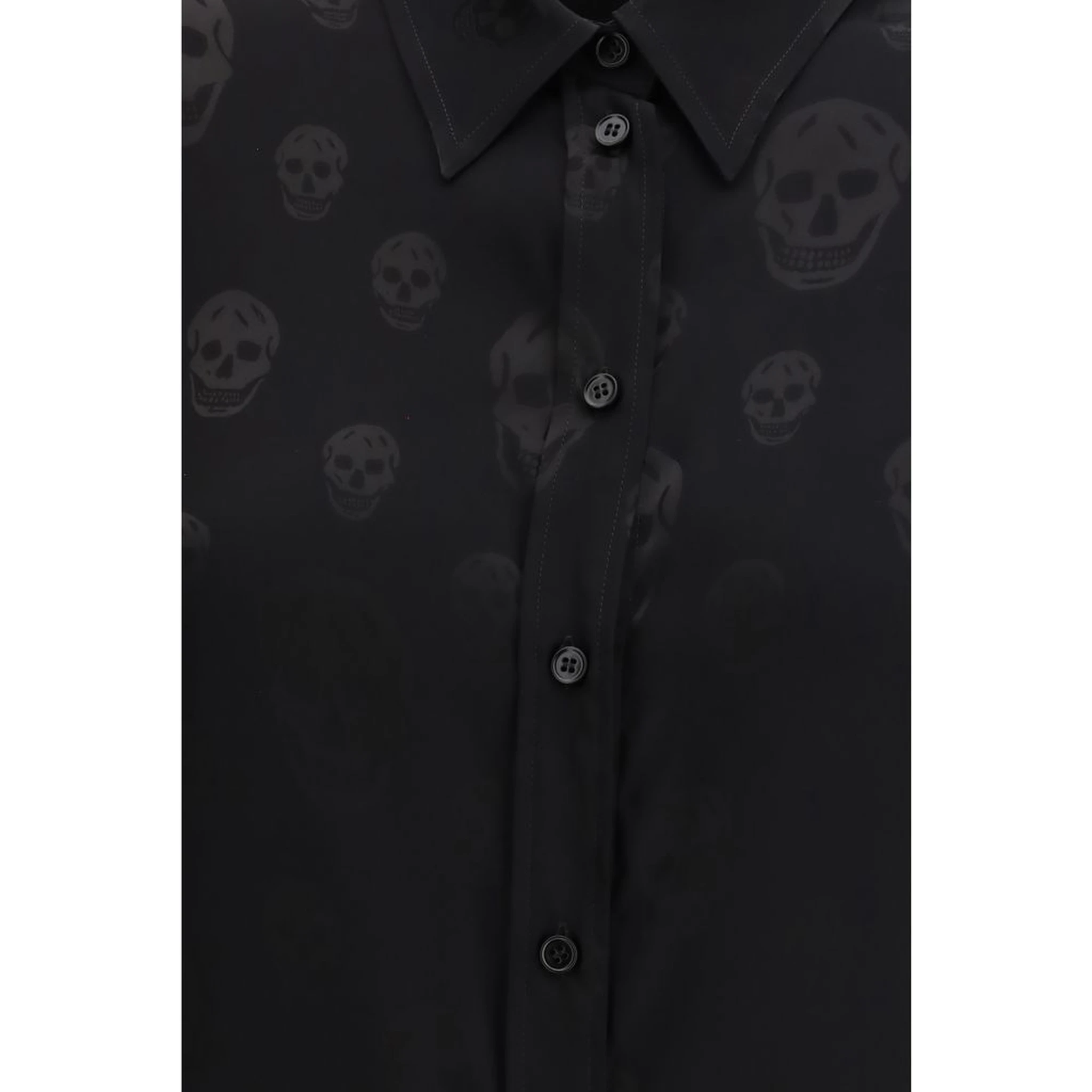 Black Viscose Pattern Shirt