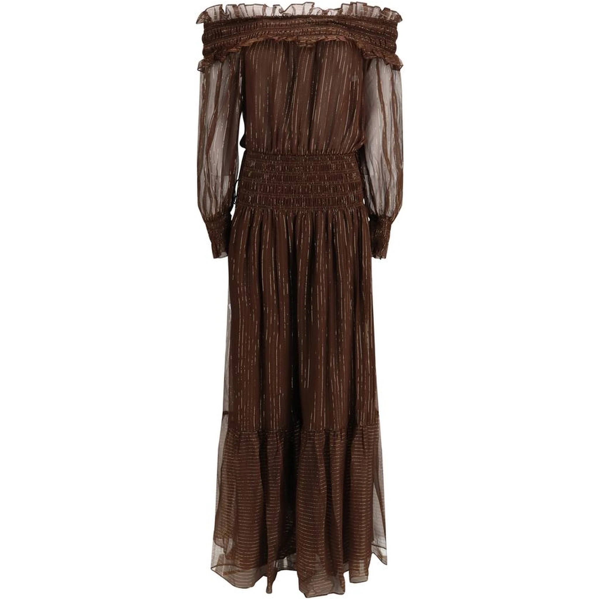 Brown Silk Long Dress