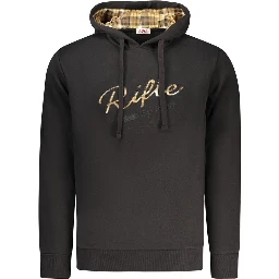 Black Cotton Men's Sweatshirt