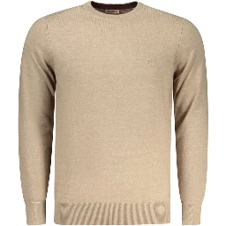 Beige Polyester Men Sweater