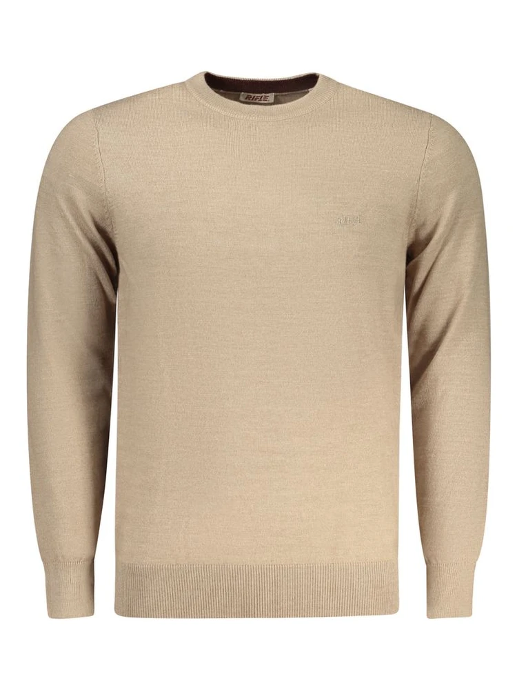 Beige Polyester Men Sweater
