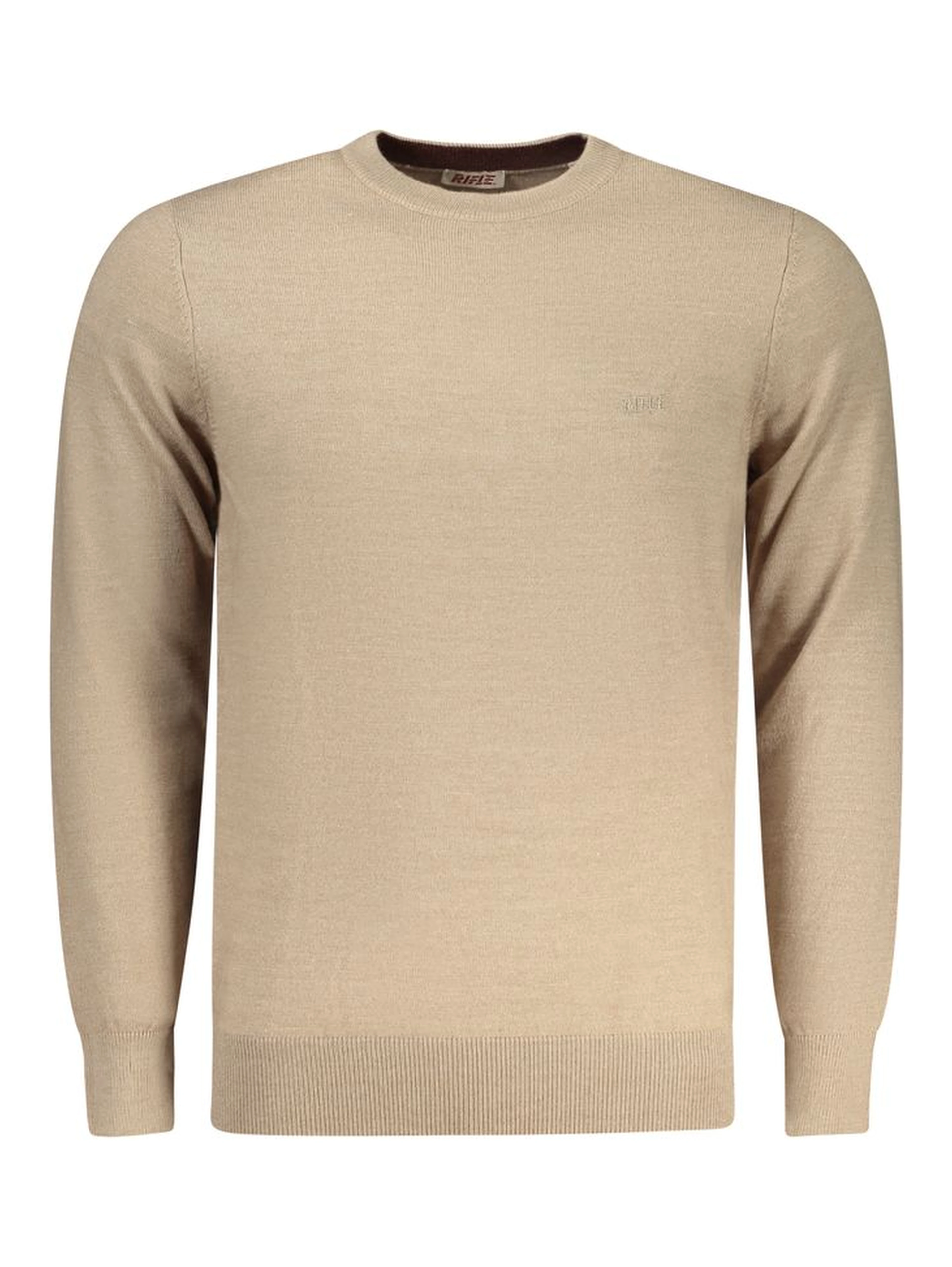 Beige Polyester Men Sweater