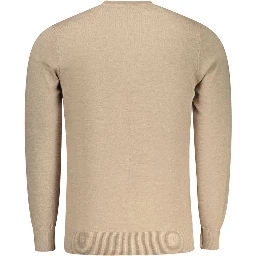 Beige Polyester Men Sweater