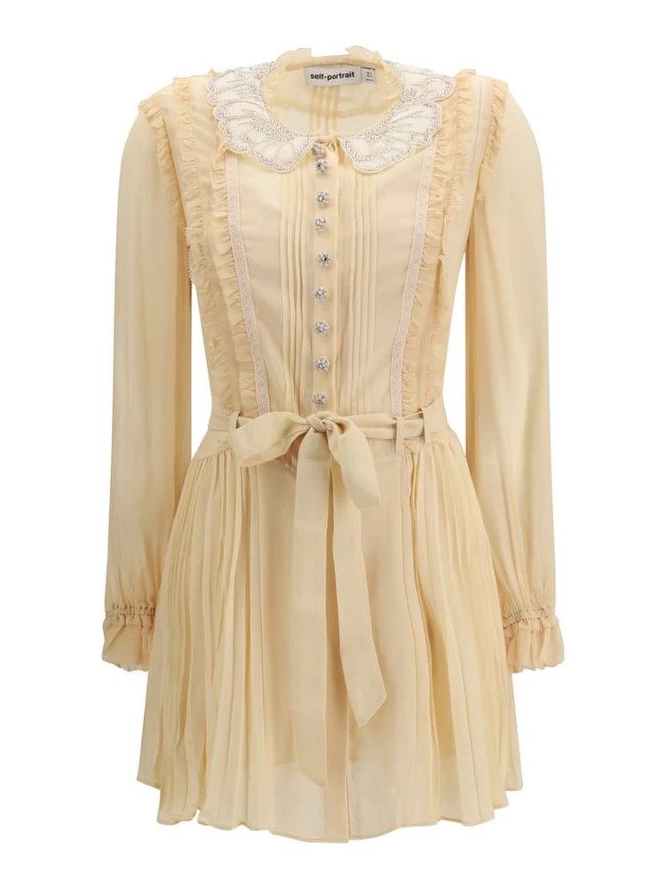Cream Viscose Casual Dress