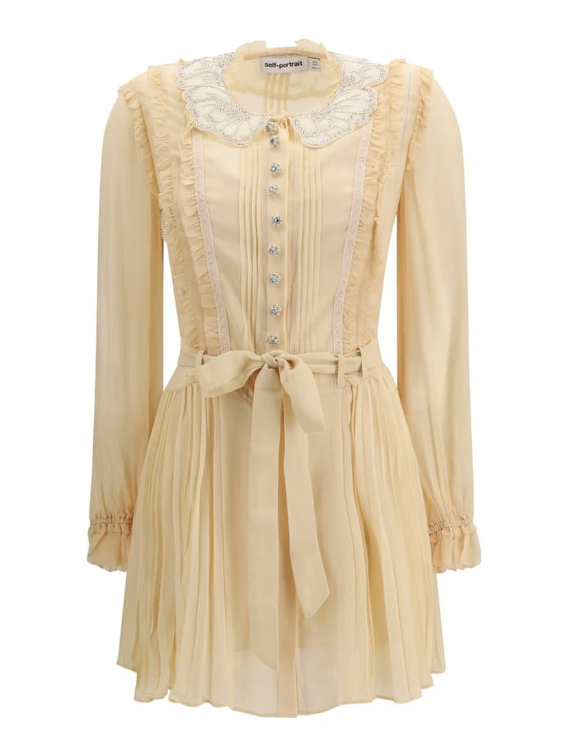 Cream Viscose Casual Dress