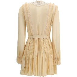Cream Viscose Casual Dress