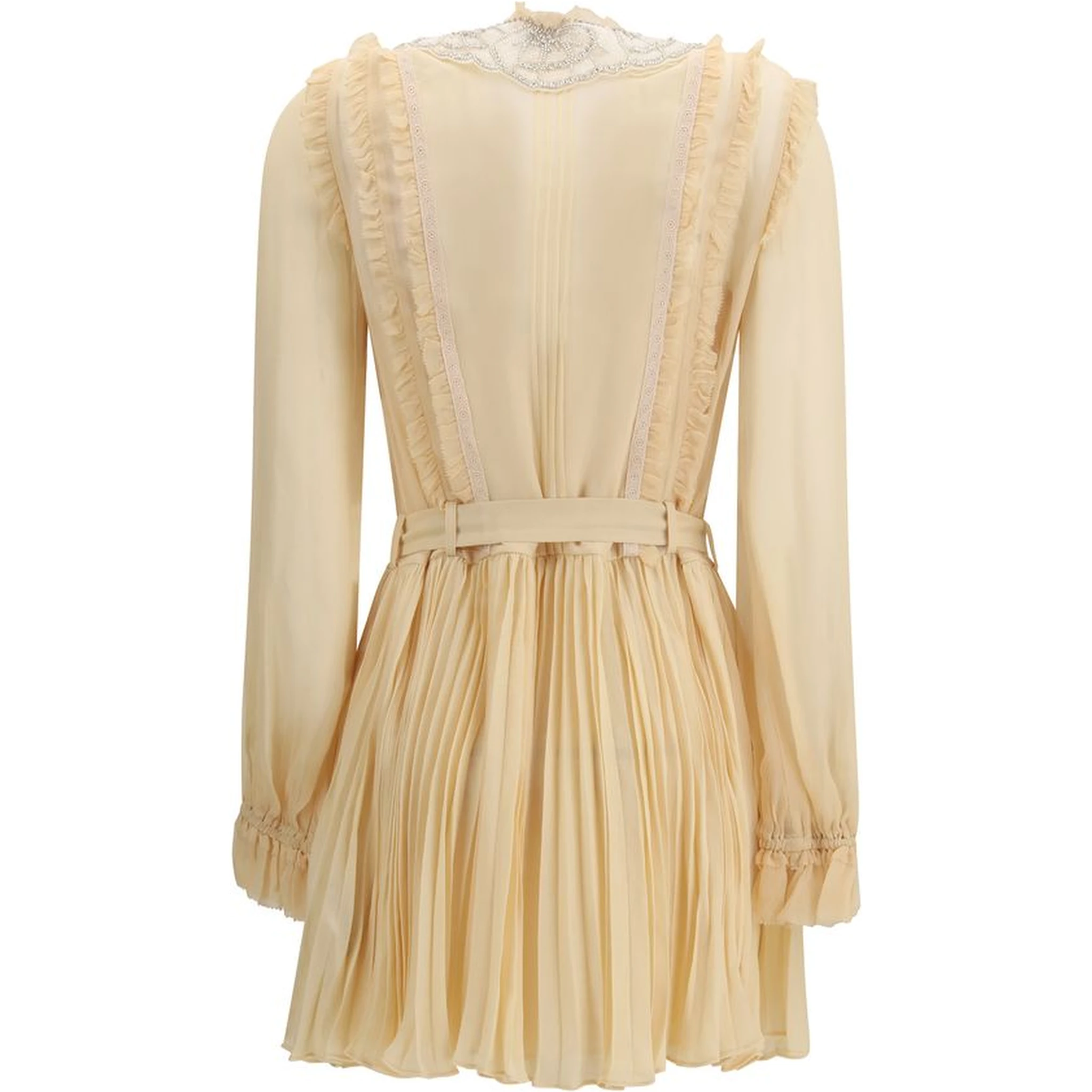 Cream Viscose Casual Dress