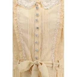 Cream Viscose Casual Dress