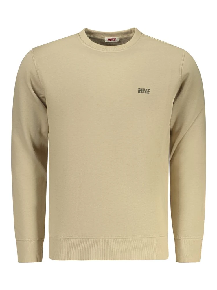 Beige Cotton Men Sweatshirt