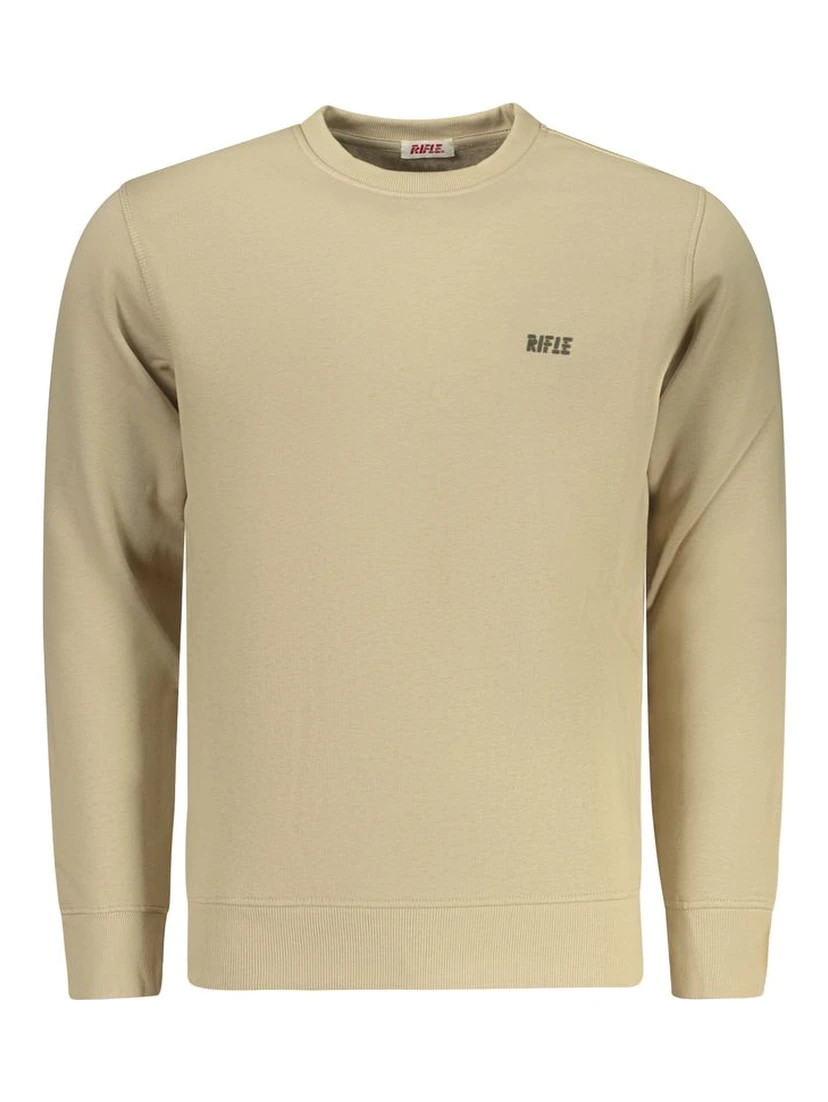 Beige Cotton Men Sweatshirt