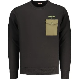 Black Cotton Men's Sweatshirt