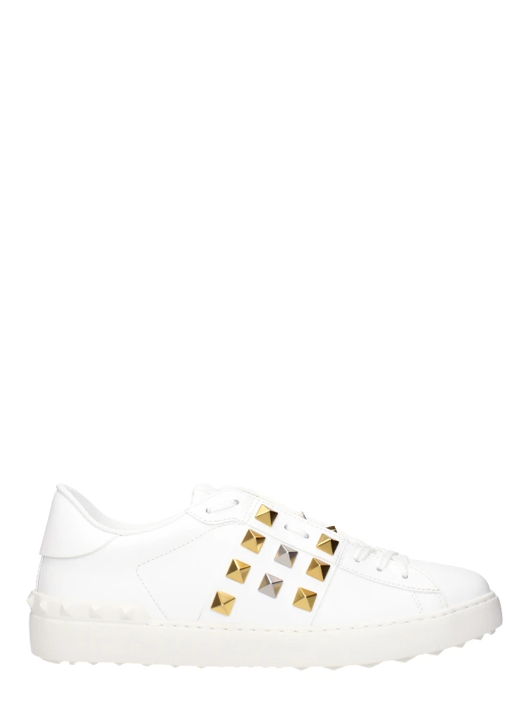 White Leather Low Top Sneakers