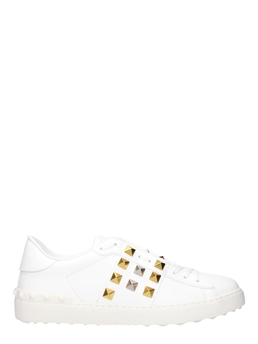 White Leather Low Top Sneakers