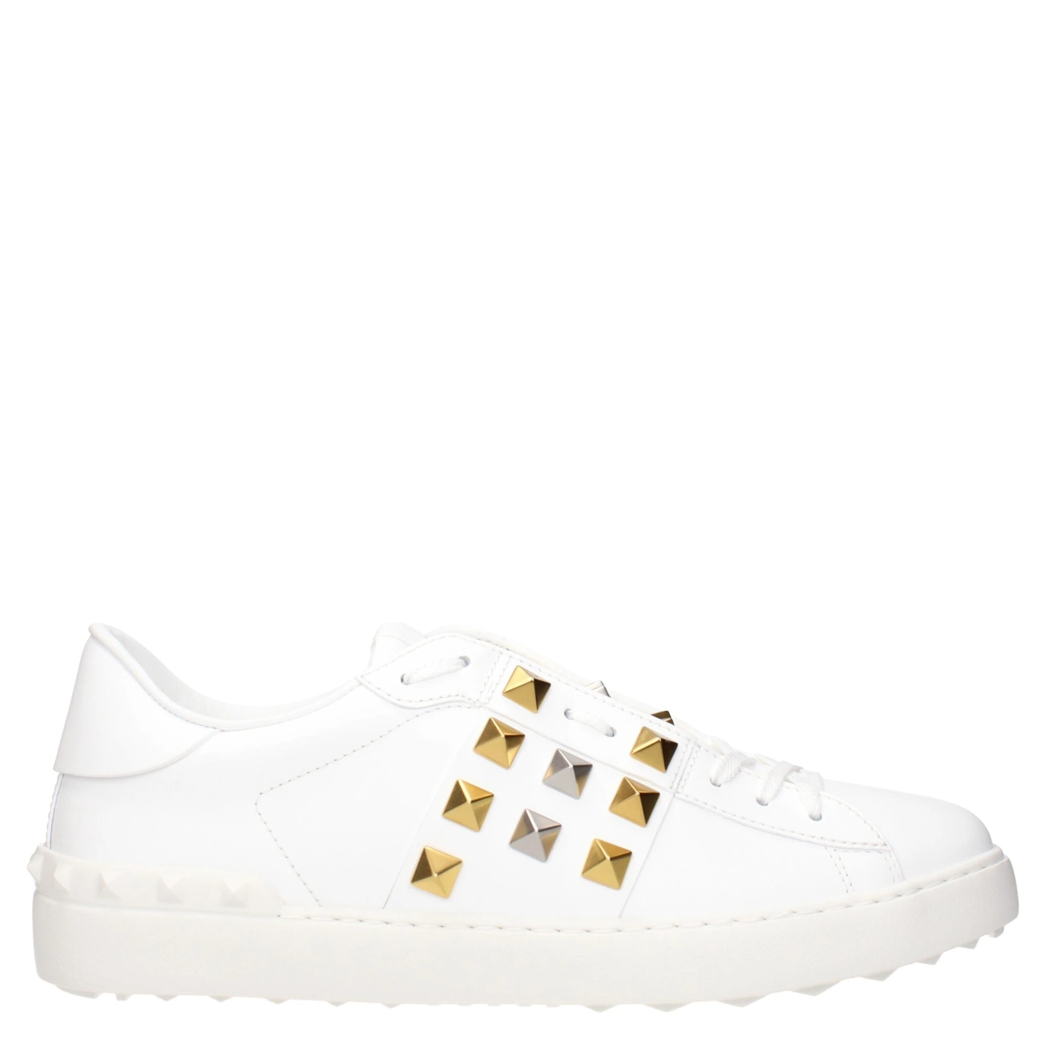 White Leather Low Top Sneakers