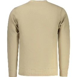 Beige Cotton Men Sweatshirt