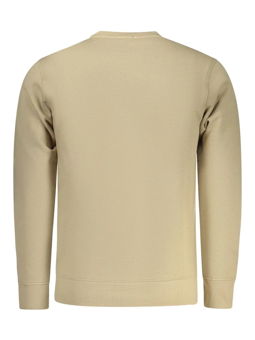Beige Cotton Men Sweatshirt