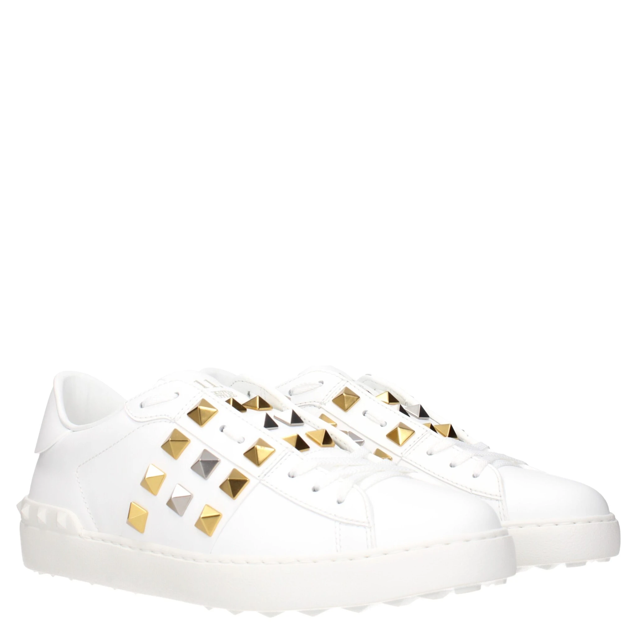 White Leather Low Top Sneakers