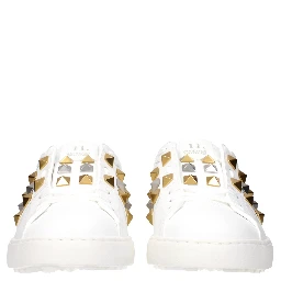 White Leather Low Top Sneakers