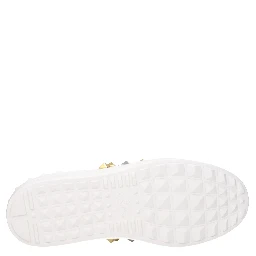 White Leather Low Top Sneakers