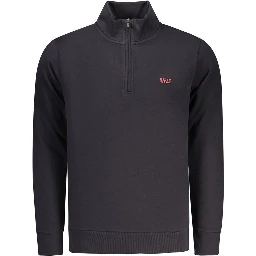 Blue Cotton Men Sweatshirt