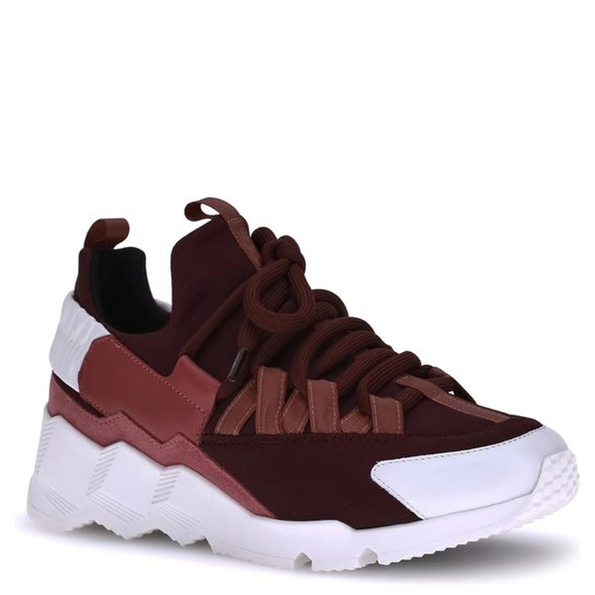 Bordeaux Neoprene Athletic Sneakers