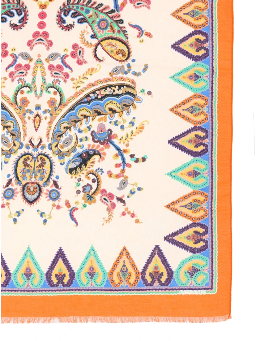 SCARF WITH FLORAL PAISLEY PATTERN