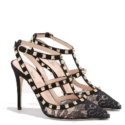 Black Calfskin High Heel Pumps